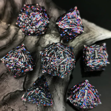 Mjdiceok Metal Dnd Flash Magic Vine Leaf Dice Set 7 Pcs Polyhedral D&D Dice Set Apply To Dunfgeons And Dragons Gift Role Playing