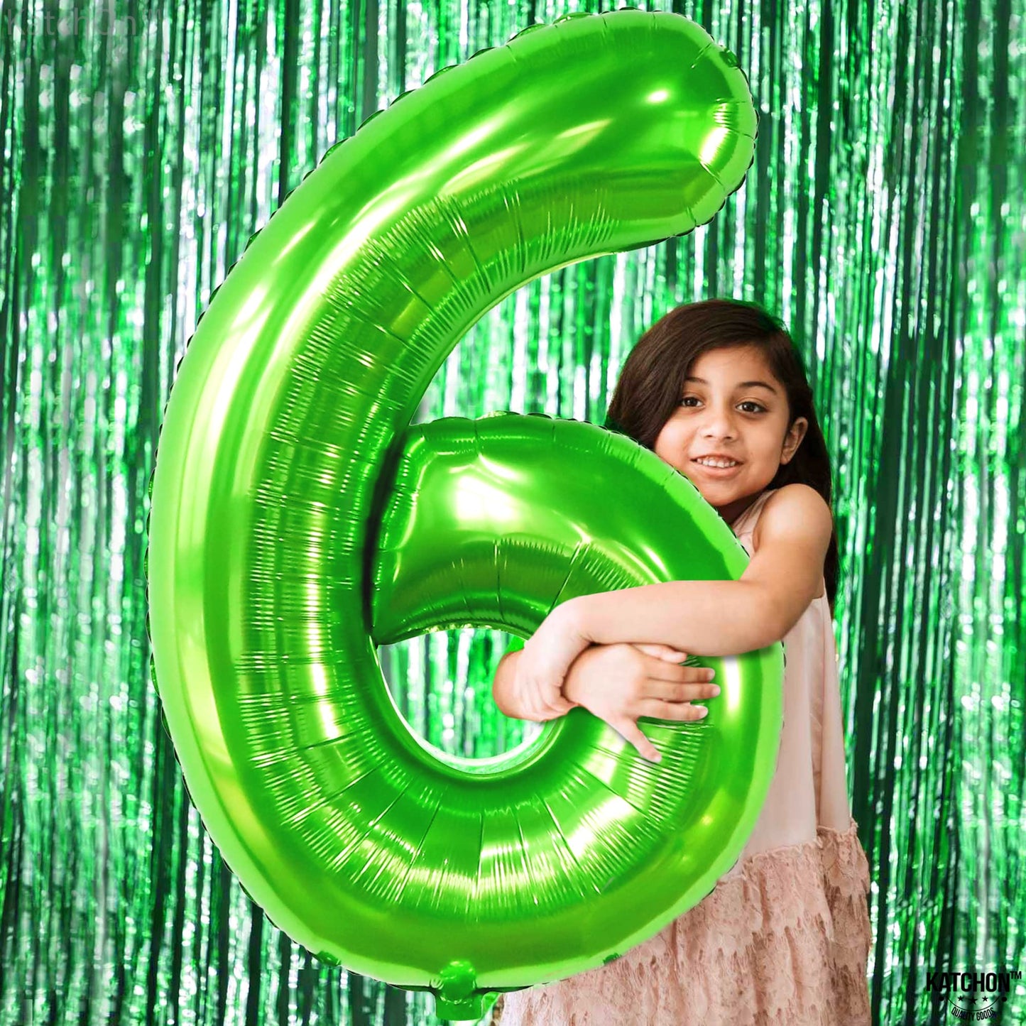 Katchon, Giant Light Green Number 6 Balloon - 40 Inch | 6Th Birthday Balloon For 6Th Birthday Decorations | 6 Balloons For Birthday | Six Balloon Number | 6 Year Old Balloon For 6 Year Decorations