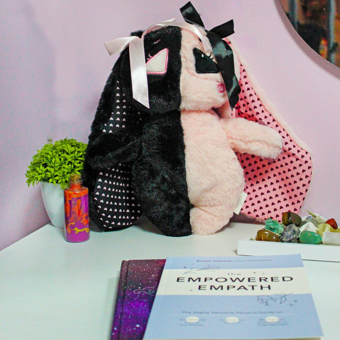 Attatoy E-Girl Bunny Plush, Anime Goth Stuffed Animal For Teens