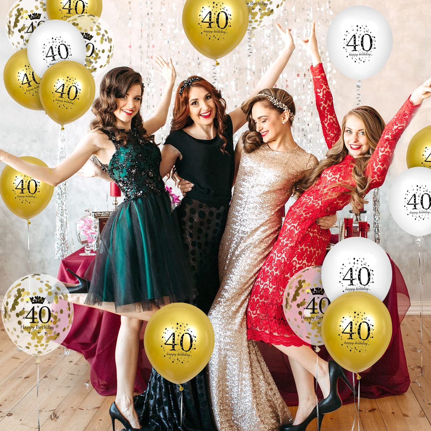 40Th Birthday Balloons 15Pcs White Gold Happy 40Th Birthday Latex Balloons Confetti Balloons For Men Women 40 Anniversary Birthday Party Decorations White Gold Balloons Birthday Decor Supplies 12 Inch