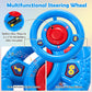 Honey Joy Ride On Train With Tracks, 6V Battery Powered Electric Ride On Toy For Kids, 16 Pcs Tracks, Flashing Lights & Music, Storage Seat, Playable Without Tracks, Gift For Boys Girls (Navy Blue)