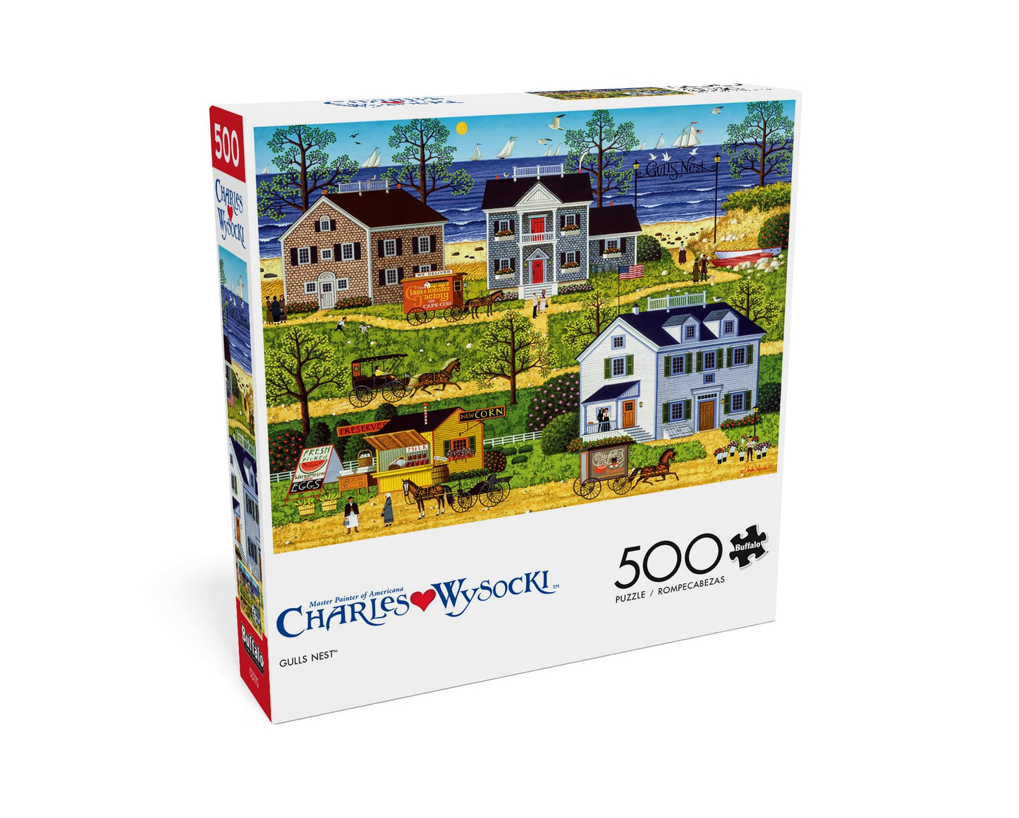 Buffalo Games 500 Piece Jigsaw Puzzle - Charles Wysocki Gull's Nest - Large Multicolor Paper Puzzle for Adults - Model 37007