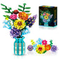 Flowers Bouquet Building Set With Vase, 10 Kinds Of Botanical Collection Including Sunflower, Baby'S Breath, Rose, Compatible Wi