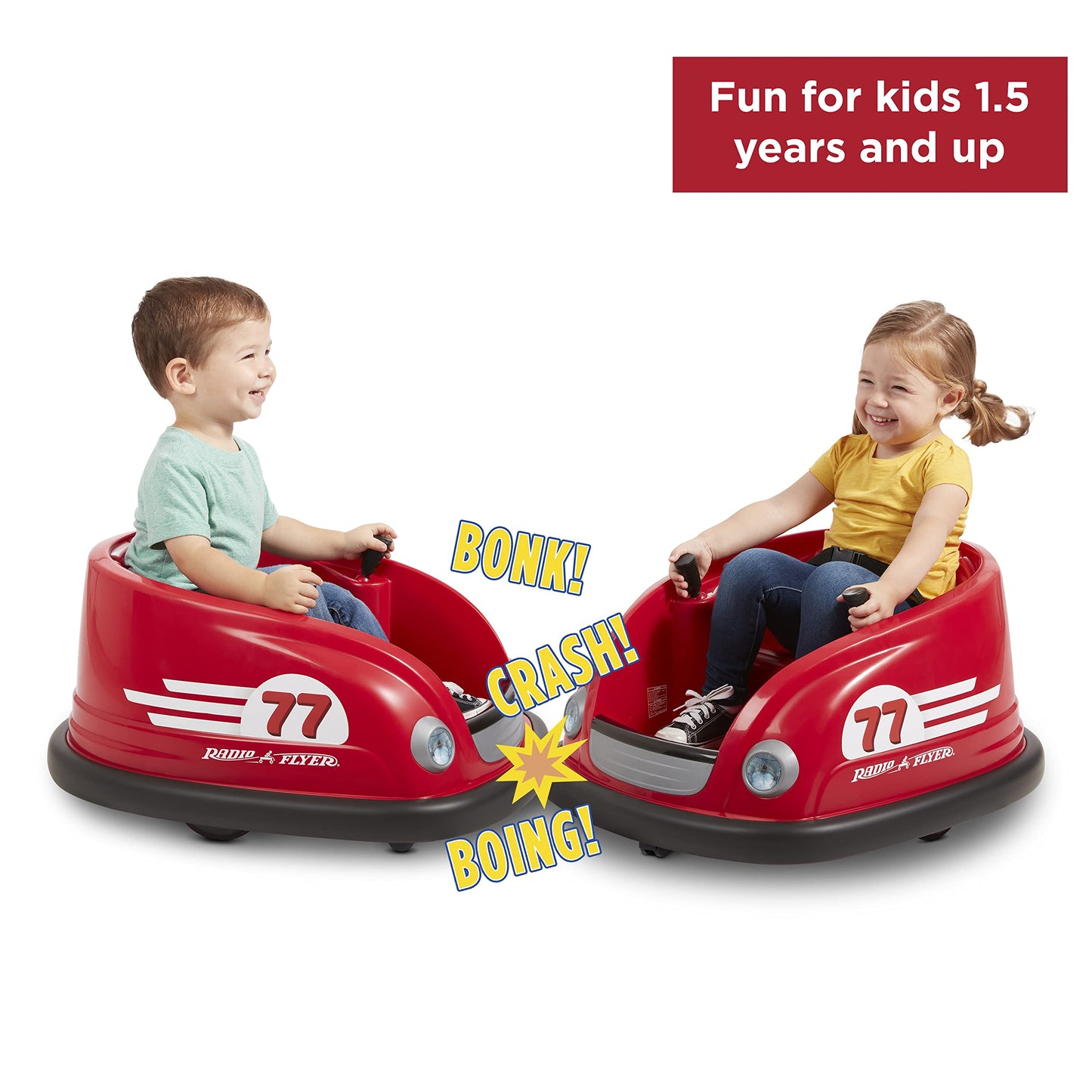 Radio Flyer 6V Battery Powered Bumper Car, Electric Ride On With Remote, Toddler Ride On Toy For Ages 1.5+ Years, Large