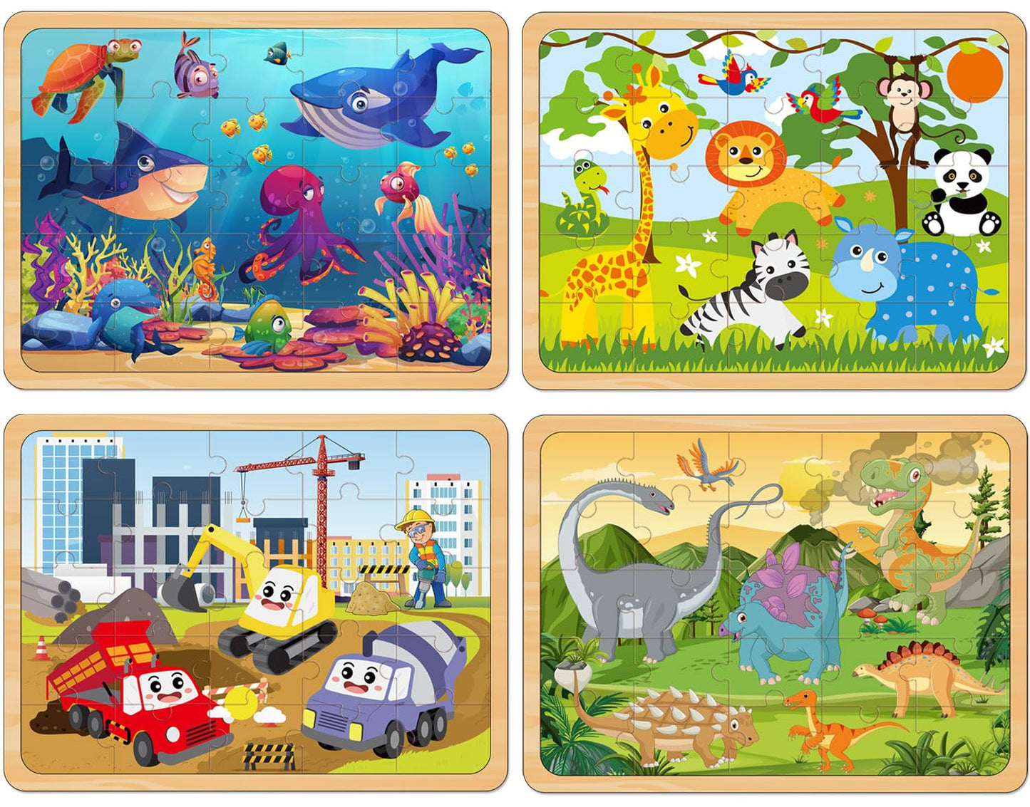 Puzzles For Kids Ages 4-6, Set Of 4 Packs With 24-Piece,Preschool Educational Brain Teaser Toys For Boys And Girls 3-8 Years Old