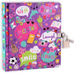 Mollybee Kids My Favorite Things Lock And Key Diary Notebook For Girls, 5.5 X 6.25 Inches, 208 Lined Pages, Padlock With 2 Keys, Purple