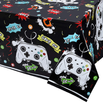 WERNNSAI Watercolor Video Game Party Tablecloth - 1 Pack 54 x 108 Video Game Party Supplies for Boys Birthday Party Decorati