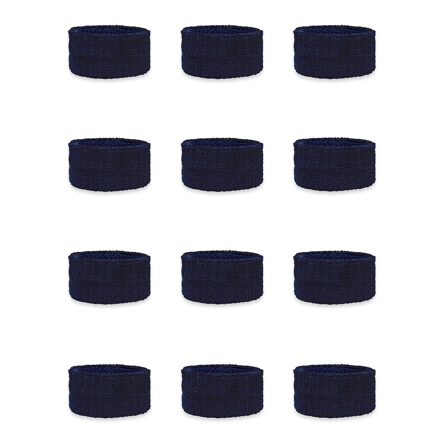 Couver Kids Children 1 Inch - Navy Cotton Terry Cloth Wristband for School, Church, YMCA Activities or evens(6 Pairs)