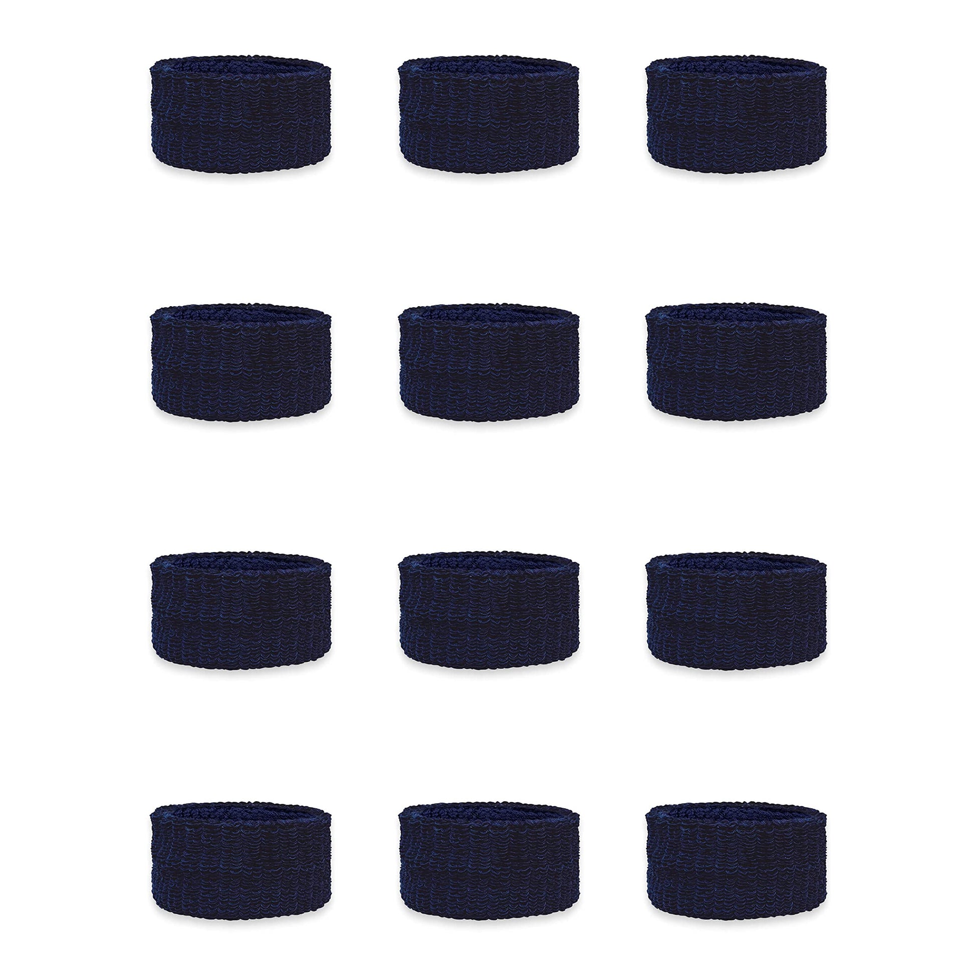 Couver Kids Children 1 Inch - Navy Cotton Terry Cloth Wristband for School, Church, YMCA Activities or evens(6 Pairs)