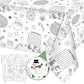 2 Pack Christmas Tablecloth Christmas Activity Paper Tablecloth Santa Claus Snowman Gnome Color-in Paper Disposable Tablecover f