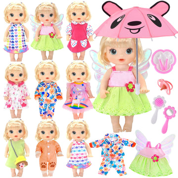 Ebuddy Baby Doll Clothes And Accessories 16 Pack 12 Inch Baby Doll Accessories For 10 Inch Baby Dolls 12 Inch Baby Dolls 14 To 14.5 Inch Dolls