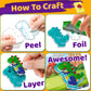 Stargo Foil Creative Art Kit for Kids - Fun Craft Set with 3D Stickers, Small, Multicolor, Model CB-1032-FL, Ages 4-9