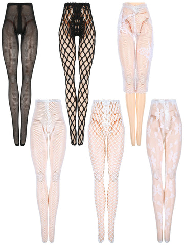 Bencailor 6 Pieces Doll Tights 12 Inch Handmade Doll Lace Stockings Female Long Sock Legging Casual Accessories For Diy Gifts(La