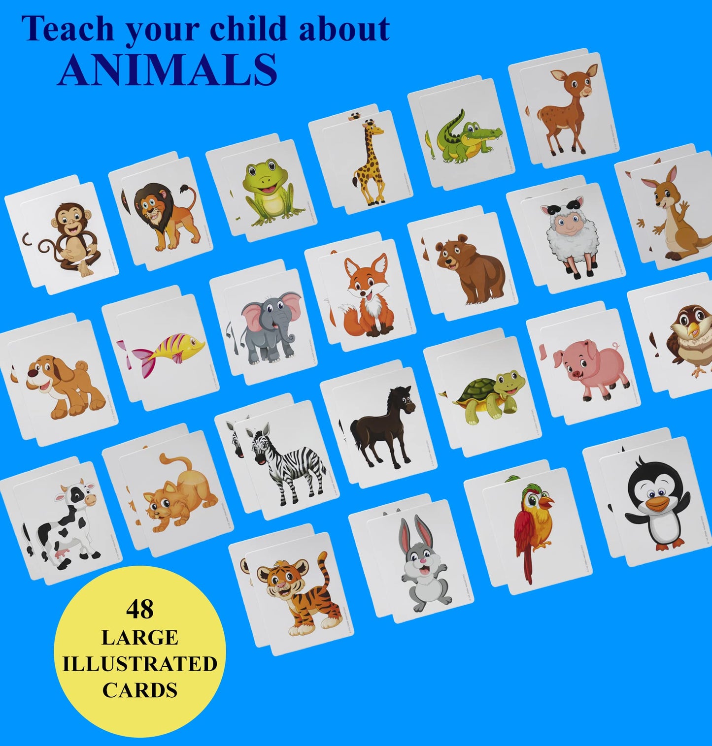 Spark Innovations Animal Matching Cards, Kids Game, Memory Game With Animal Picture Cards, Toddler Games, Matching Game, Prescho