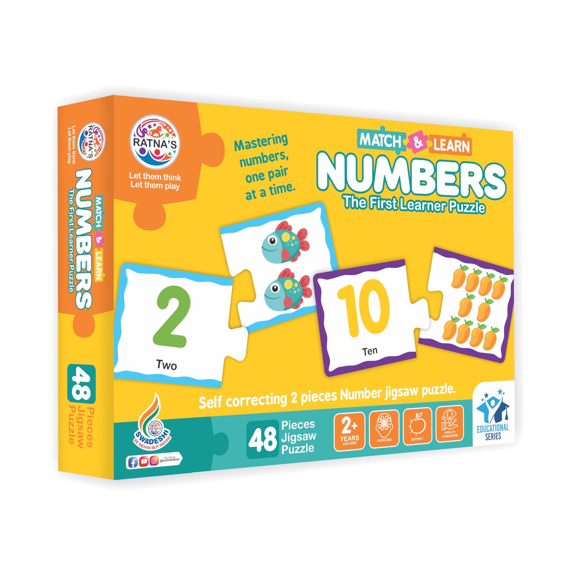 RatnaS Educational Jigsaw Puzzle Range For Kids (Match The Number)