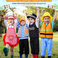 Jeowoqao Kids Dress Up Costumes Set, 11pcs Role Play Trunk for Ages 3-6, Multicolored Pirate, Chef, Construction, Policeman