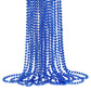 YAXINRUI 33 Inch 7 mm Metallic Blue Bead Necklaces, 15pcs Mardi Gras Beads Bulk Round Beaded Necklaces Costume Necklace for Mard