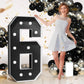 Imprsv Marquee Numbers Black Birthday Decorations: Large 4 Feet Tall Light Up Numbers 60Th 16Th Party Decor Big Mosaic Cardboard