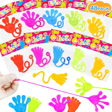 Leetous Party Favors Supplies Goodie Bag Stuffer Fillers For Kids (48 Pcs),Sticky Hands & Feet For Toddlers,Halloween Birthday P