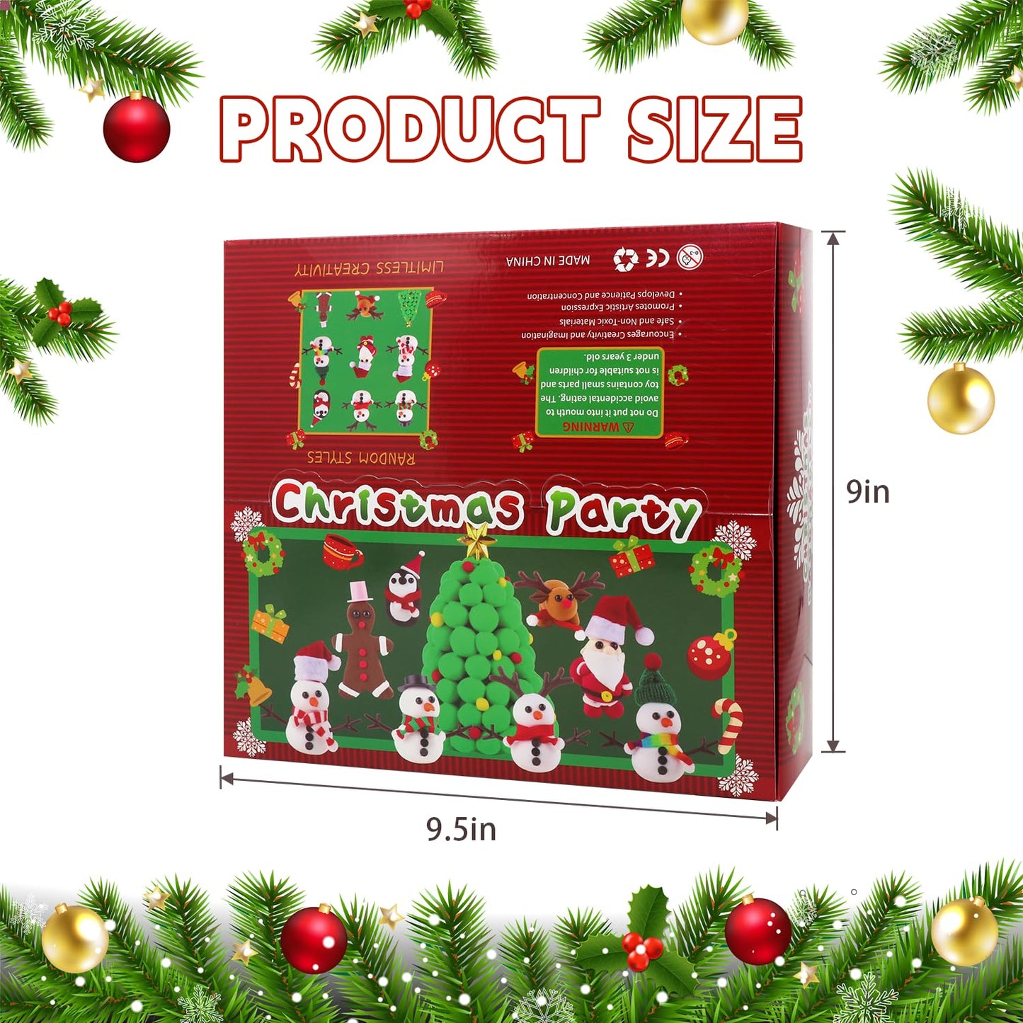 ISKIHO 9 Pack Christmas Snowman DIY Crafts Kit,Christmas Crafts for Kids,Build a Snowman Gingerbread Man,Santa,Penguins,Elk & Ch