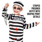 Morph Kids Prisoner Costume Kids Boys Jail Costume Kids Escaped Convict Costume Prison Costume For Kids Halloween Costumes For Boys Kids Inmate Costume L