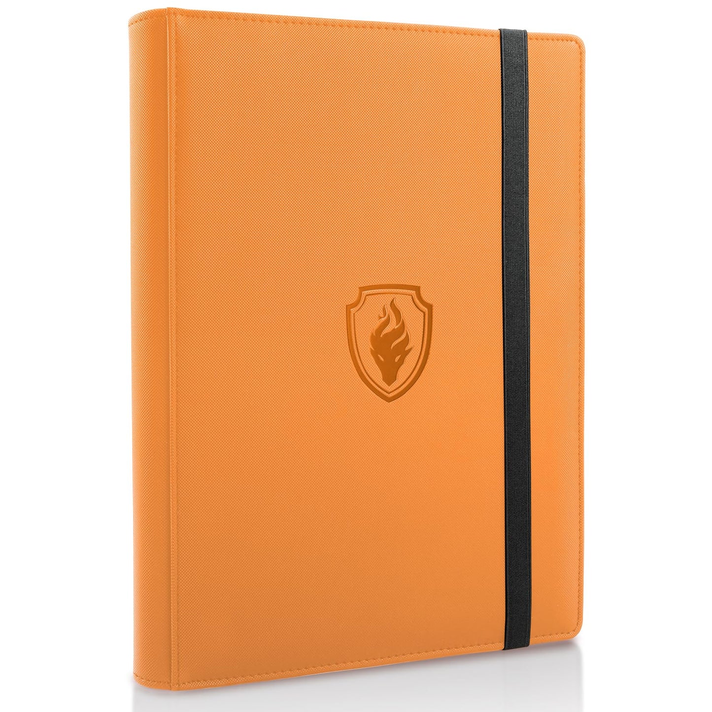 Trading Card Binder 9 Pocket  Fabmaker PU Cover Card Collection Binder for 360 Cards  enhanced Card Book  Sturdy Card Holder Folders  Card Album for YuGiOh  MTG  TCG  Game Cards & Sports Cards  Orange