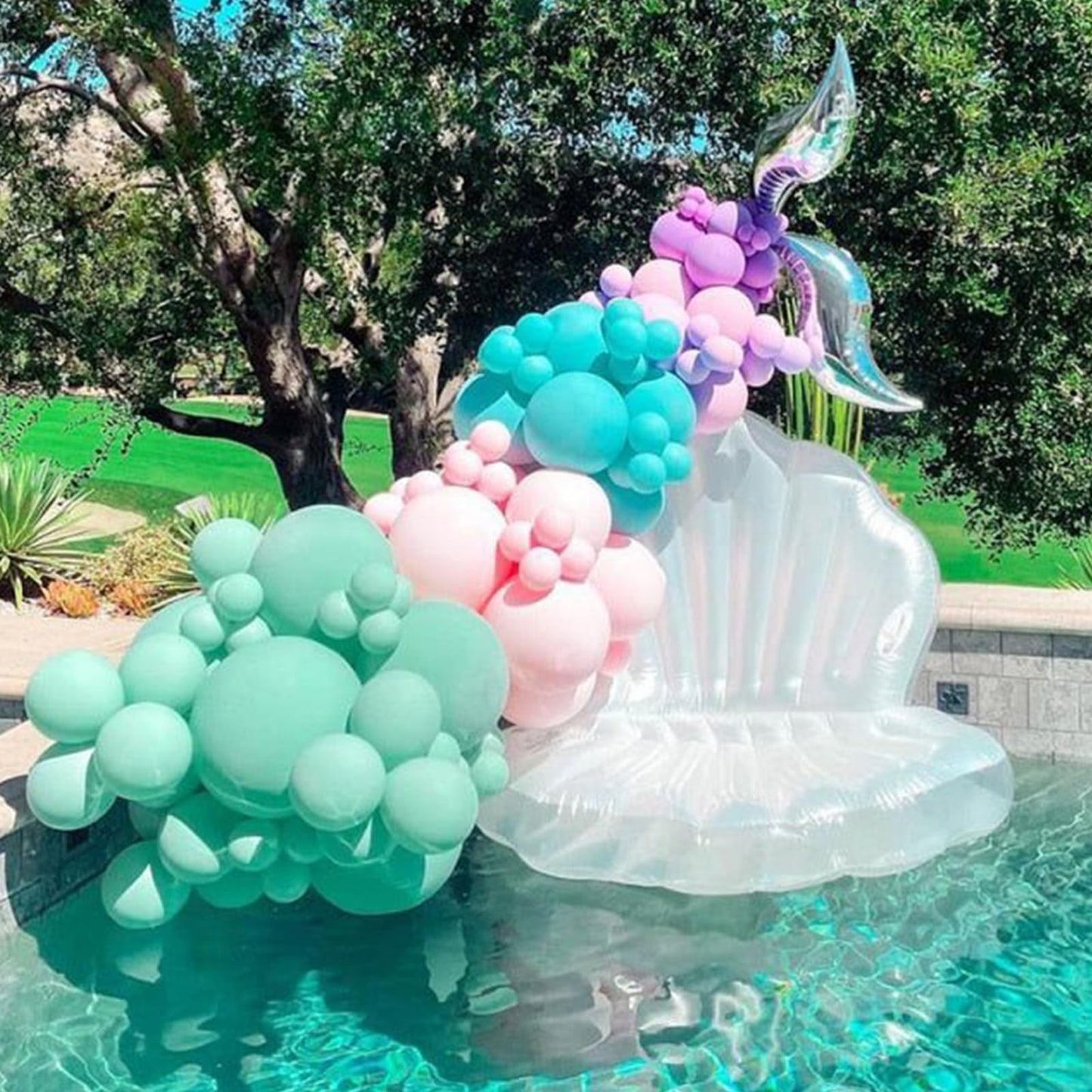 Mermaid Balloon Arch Kit, Pink Purple Mermaid Tail Arch Party Supplies With Star Tail Foil Balloons For Mermaid Theme Baby Showe