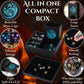 Soar Forge DND Dice Tray & Tower - Large Faux Leather Storage, Blue Dragon, Model SOARDR01