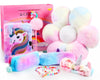 Coume Unicorn Gifts For Girls Age 6-8 Flower Rainbow Pillow Unicorn Diary Necklace Bracelet Headband Eye Mask Pen Bags For Girls