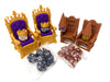 MunnyGrubbers - Dice Jail Cage - Time Out Chair & Dunce Hat - Chair of Shame - Crit Crown & Lucky Throne - (2x Random 7PC D20 Di