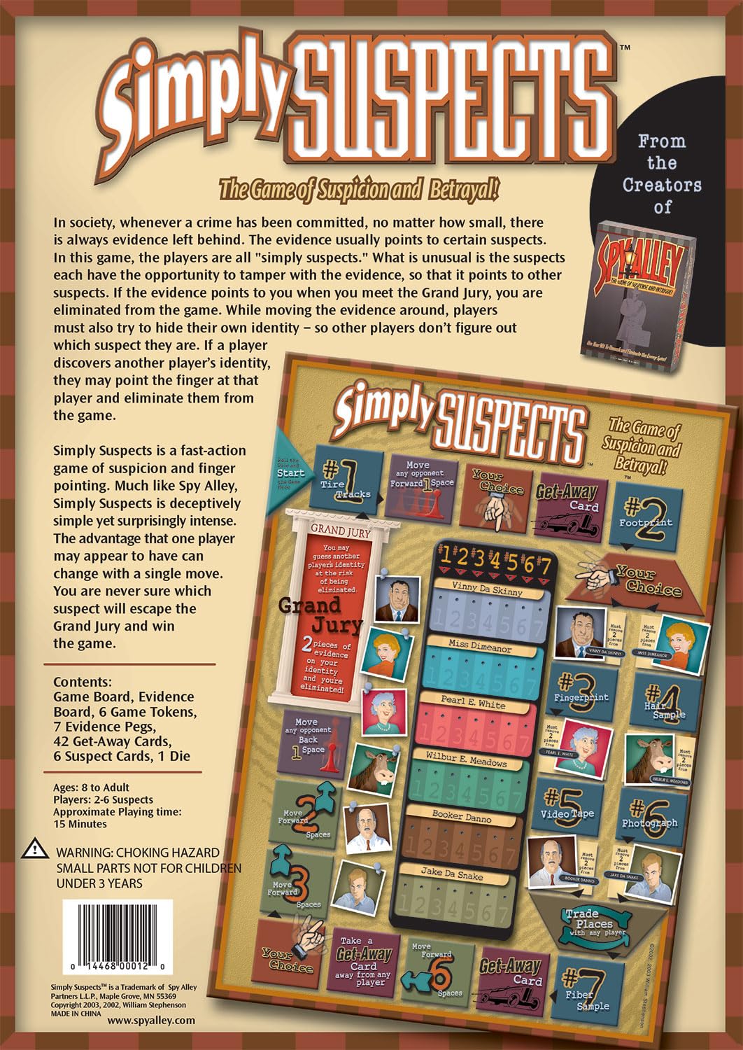 SPY ALLEY Simply Suspects Strategy Board Game - Multicolor Cardboard, Model 4099317
