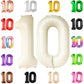 Katchon, Giant Cream 10 Balloon Number - 40 Inch | 10Th Birthday Decorations | Cream 10Th Birthday Balloons For 10 Birthday Decorations Cream | Cream Number 10 Balloons