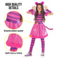 Morph Pink Cat Costume For Girls - Striped Cat Halloween Costume - Purple Cat Outfit For Kids - Fun Dress Up, 10-12 Years