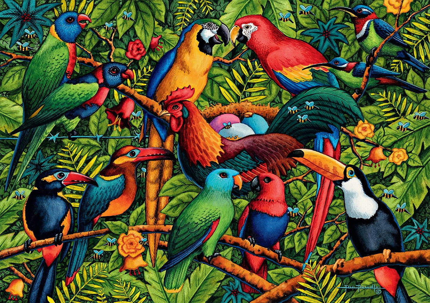 Buffalo Games - Eric Dowdle - Birds Of A Feather - 300 Piece Jigsaw Puzzle For Adults Challenging Puzzle Perfect For Game Nights - Finished Size Is 21.25 X 15.00