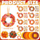 Hollowfly 48 Sets Autumn Wreath Craft Kits for Kids DIY Pumpkin Wreath Hanging Ornaments Make Your Own Paper Fall Craft with Sti