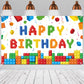Panelee Building Block Birthday Banner Building Blocks Party Backdrop Building Blocks Birthday Party Decoration Happy Birthday B