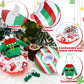 Cindeer 6 Pcs Christmas Elf Doll Accessories Set Includes Doll Clothes Sweater Ear Muffs Scarf Shoes Sleigh Snow Ring Set For 11.5 Inch Doll (Red Green Stripe)