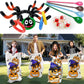 17 Pcs Halloween Party Games, 4 Potato Sack Race Bags, Inflatable Spider Ring Toss Game, 4 Eyeballs And Spoon Race Game For Kids