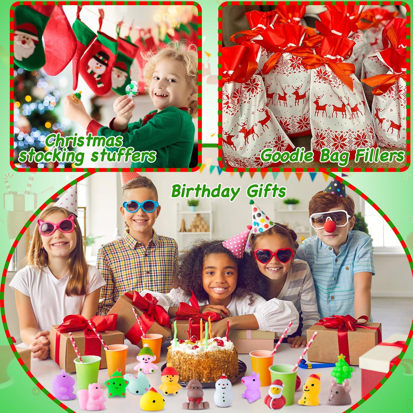 36Pcs Christmas Squishies Mochi Squishy Toys For Kids Party Favors For Kids Goodie Bag Filler Mochi Squishies Stress Relief Toy School Class Exchange Prizes Christmas Stocking Stuffers