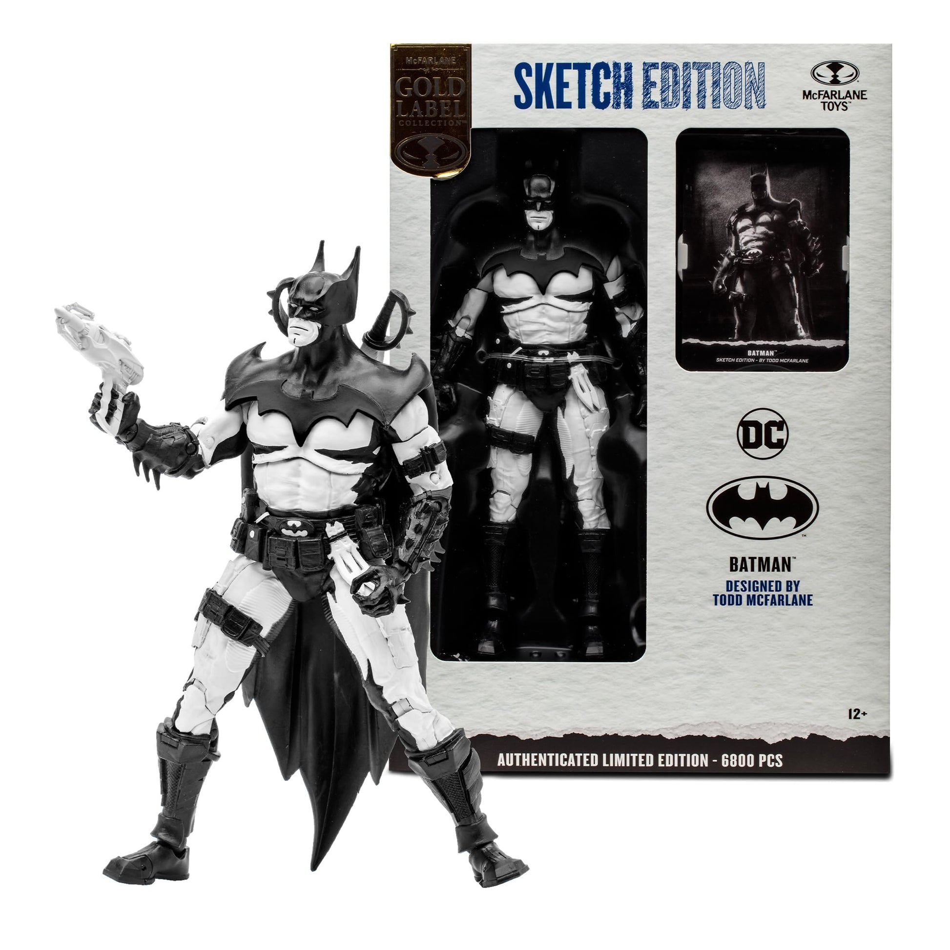McFarlane Toys DC Multiverse Batman 7-Inch Scale Figure - Sketch Artist Edition with limited availability Accessories  Ultra Articulation  Designer Box  and Collectible Art Card for Collectors