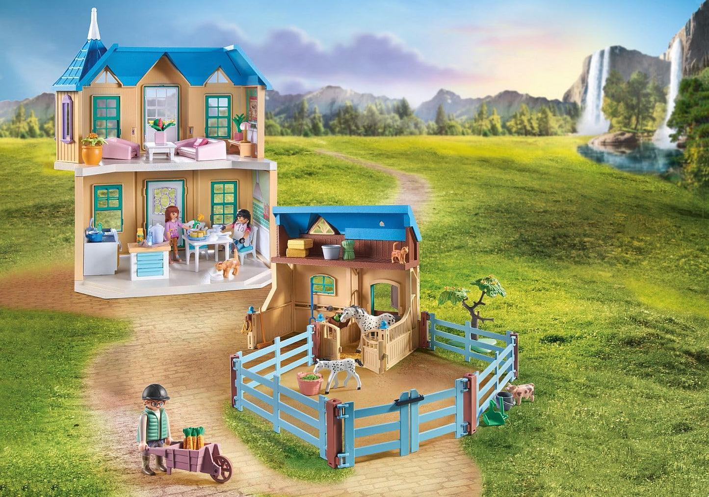 Playmobil Horses Of Waterfall Isabella And Lioness With Laundry Area - 71357