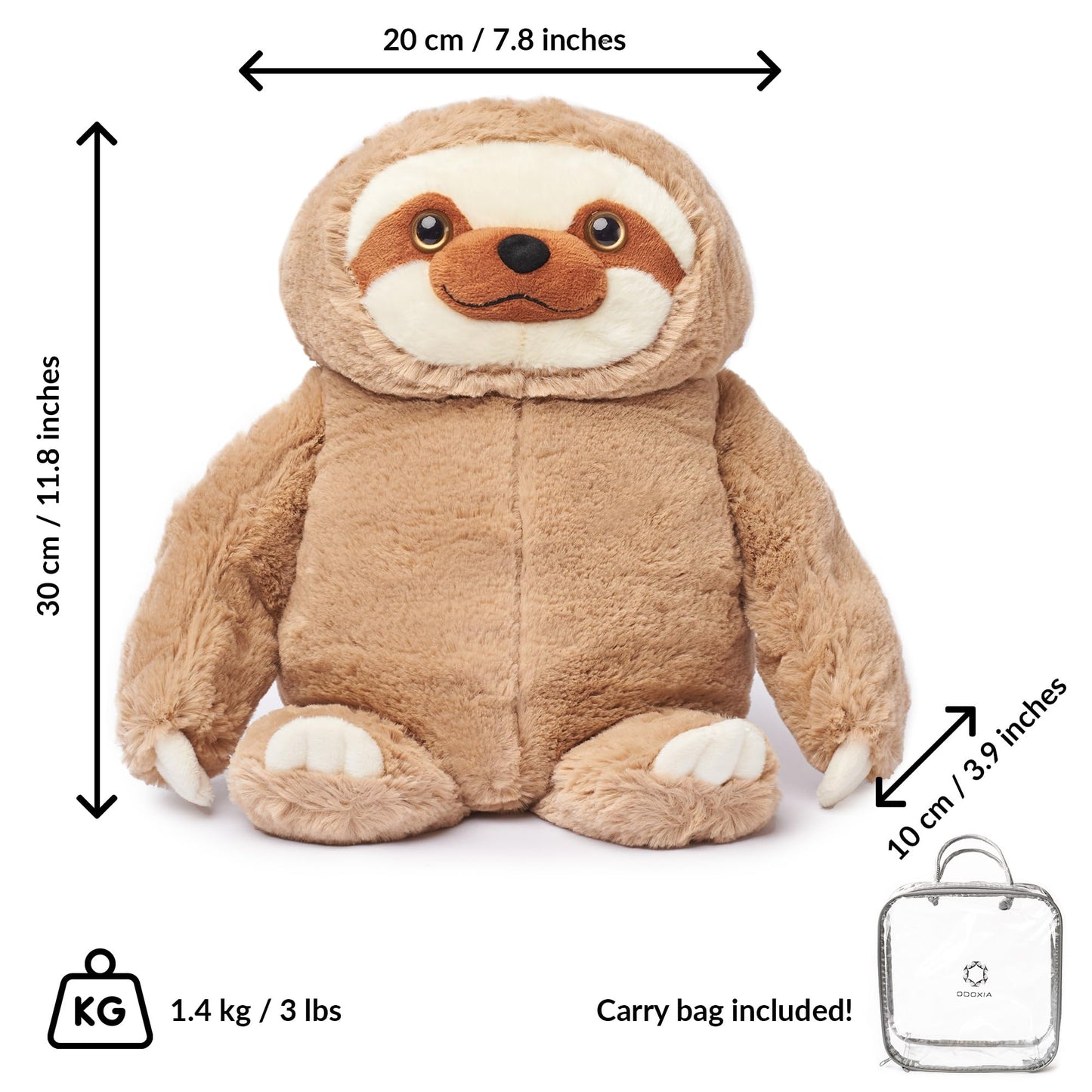 Odoxia Weighted Animals For Anxiety 3.1Lb Sloth | Stuffed Weighted Plush For Kids, Adults | Weighted Stuffed Animals | Weighted Plushies | Weighted Stuffed Plush | Weighted Plushie