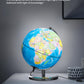 Waldauge 9'' Illuminated World Globe With Stand, Educational Globes For Kids Learning, Colorful Hd World Map Details, Led Globe