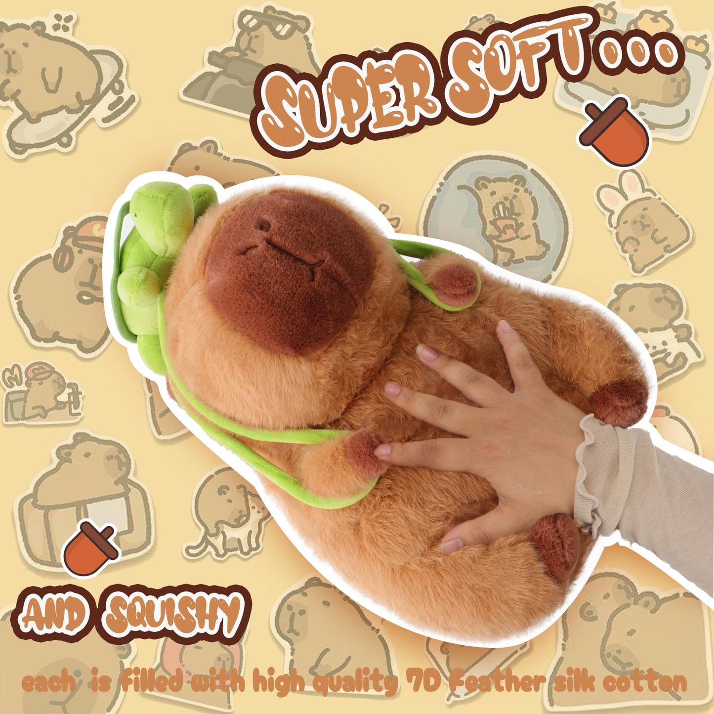 Chdblock Capybara Stuffed Animals,Capybara Toys,Kawaii Rodents,Capybara Plushie Toys,Cute Capybara Stuffed Animals,Turtle Backpa