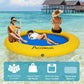 ACOMUZI 8FT Inflatable Water Hammock Float, Heavy Duty Pool Raft, Yellow Blue