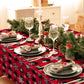 1 Pieces Red and Black Buffalo Plaid Merry Christmas Party Tablecloth Decorations,Plastic White Snowflake Buffalo Plaid Sign Tab