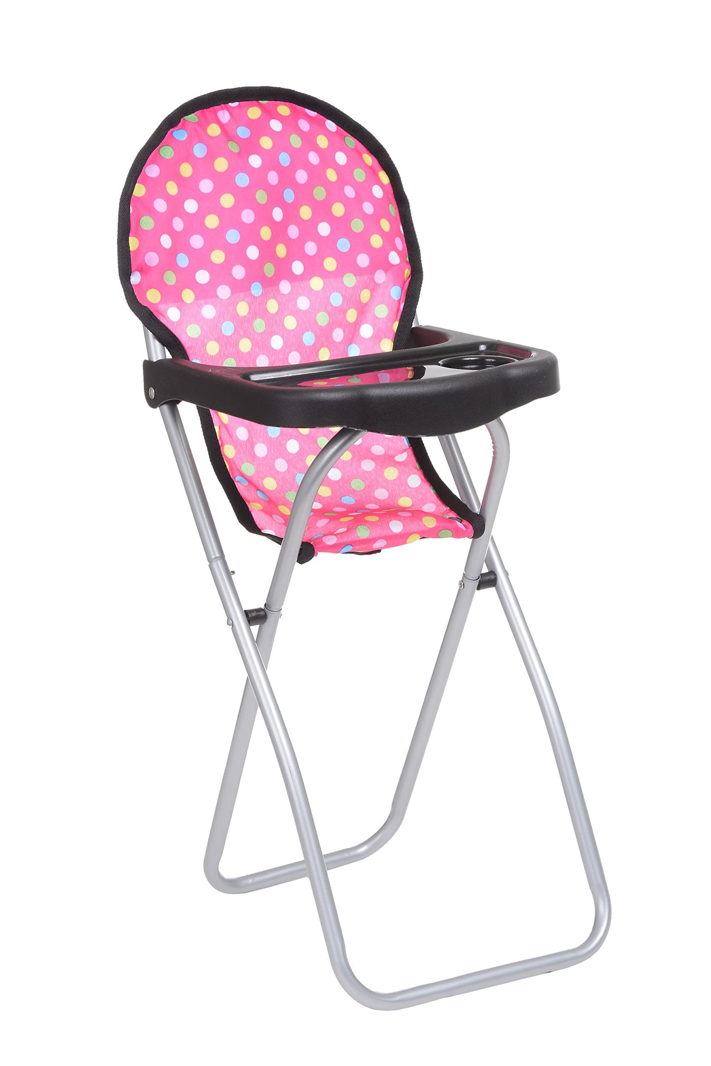 fash n kolor Doll Play Set - 3 in 1 Set with Stroller & High Chair for 18'' Dolls - Polka Dot - Model 4607