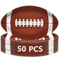 QZYL 50 PCS Football Plates, Football Party Plates, Football Shaped Disposable Paper Plates, Touchdown Party Plates, Football Pa