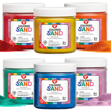 Hygloss Products Colored Play Sand - Colorful Craft Art Bucket O' Sand, 6-Ounce