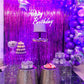 PartyWoo 2 pcs Purple Foil Fringe Curtain, Metallic Tinsel Fringe Backdrop Door Fringe, Purple Streamers Backdrop for Mermaid Bi